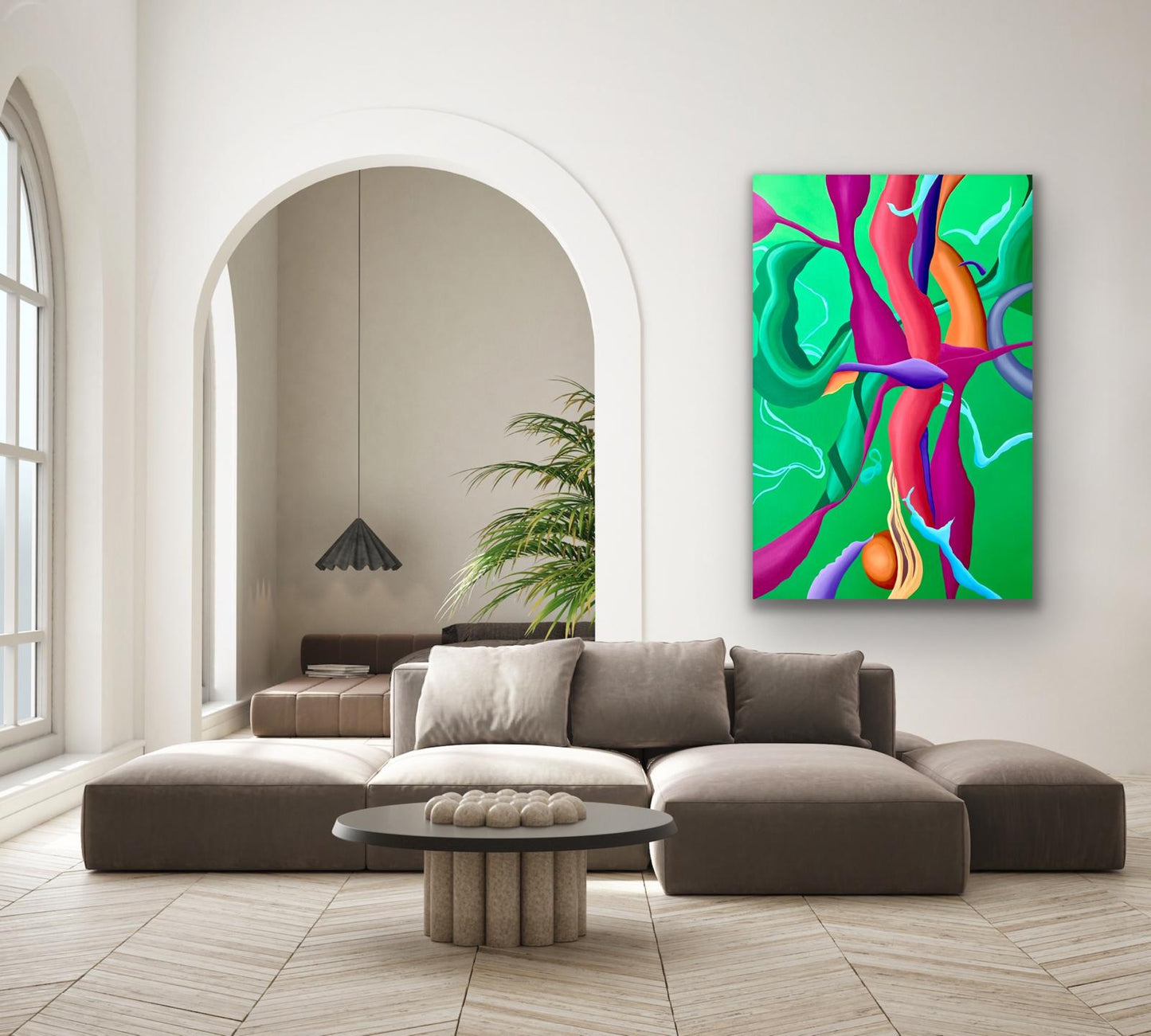 Green Velvet  -72 x 48 x 2 in / 152.4 x 101.6 cm