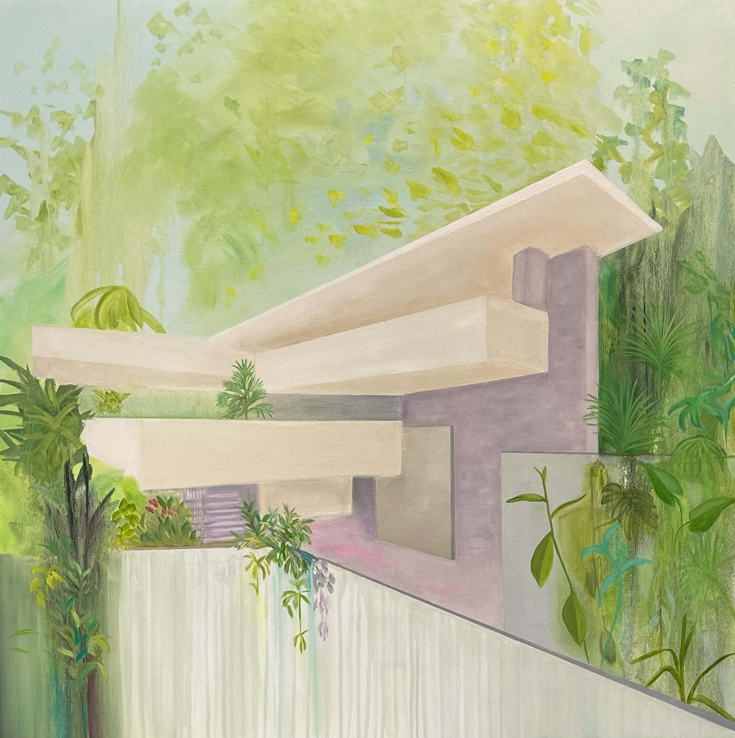 Falling Water (by Frank Lloyd Wright) - 30 x 30 inches - SOLD