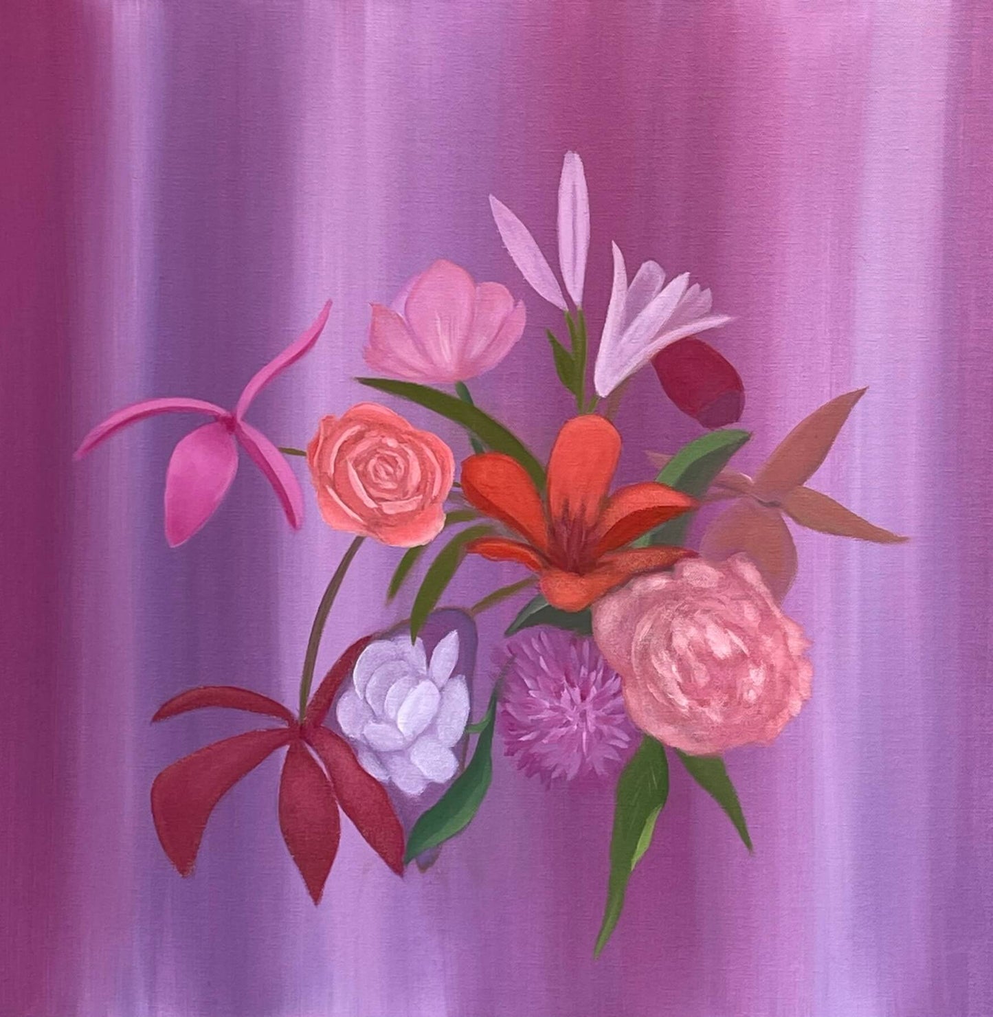 Flower Study II  - 22 x 22 inches